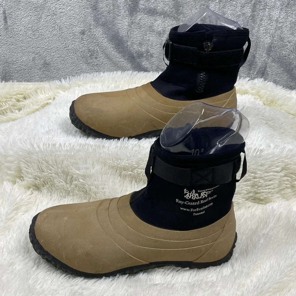 ForEverlast Ray-Guard Reef Boots Men 10 Tan Black Good Wading Fishing Protection